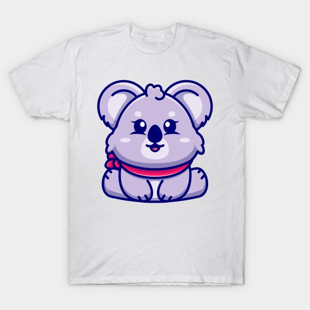 Cute baby koala sitting cartoon illustration T-Shirt by Wawadzgnstuff